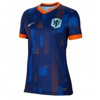 Camisa de Futebol Holanda Equipamento Secundário Mulheres Europeu 2024 Manga Curta